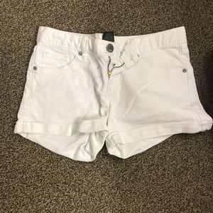 White denim shorts